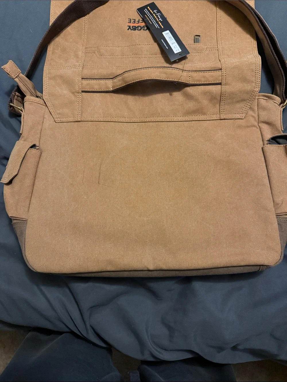 Brown Canvas Messenger Bag - Men's Shoulder Bag